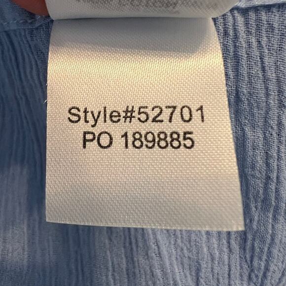 Seafolly Australia Sky Blue Crepe Swim Coverup Tassel Tie Embroidery Hem Size M - Picture 11 of 11